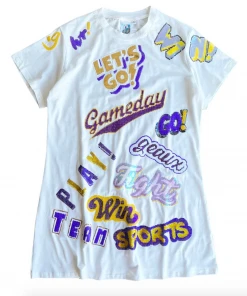 Queen Of Sparkles Purple And Gold Chant Dress NEW