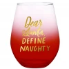 Wanderlust By Abby NEW Define Naughty Jumbo Stemless Wine Glass