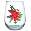 Wanderlust By Abby Poinsetta Stemless Wine Glass