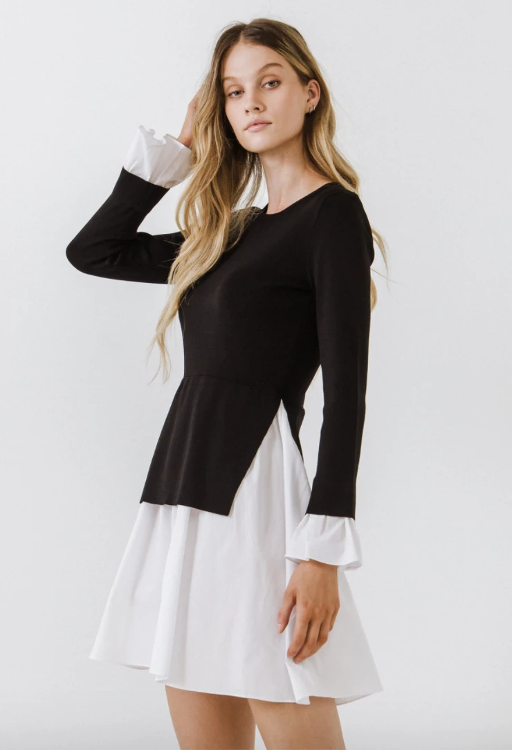 Wanderlust By Abby Poplin Combo Knit Dress 4 Wanderlust By Abby Poplin Combo Knit Dress