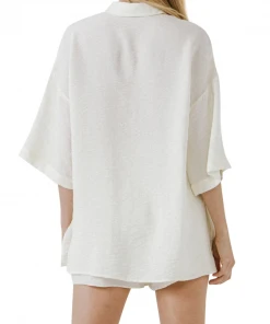 Wanderlust By Abby Oversized Linen Top CLOTHING