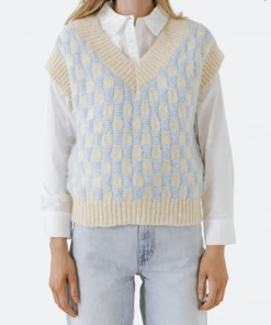 Wanderlust By Abby Checker Knit Vest