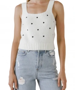 Wanderlust By Abby Dot Sweater Tank Top NEW