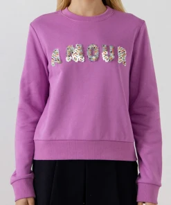 Wanderlust By Abby Amour Bedazzled Sweatshirt NEW