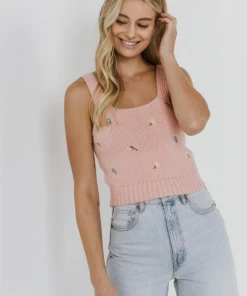 Wanderlust By Abby NEW Embroidered Sweater Tank