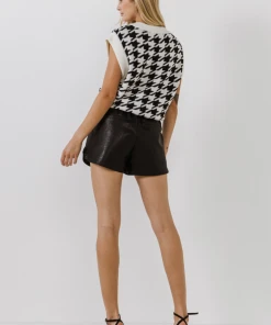 Wanderlust By Abby Houndstooth Sweater Vest NEW