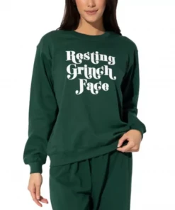 Wanderlust By Abby Resting Grinch Face Sweatshirt