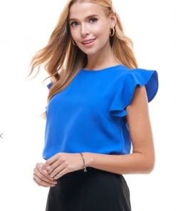 Wanderlust By Abby NEW Round Neck Flutter Sleeve Top 9 Wanderlust By Abby NEW Round Neck Flutter Sleeve Top