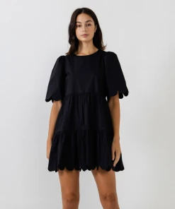 Wanderlust By Abby Scallop Detail Mini Dress NEW