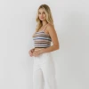 Wanderlust By Abby NEW Stripe Knit Tank Top