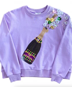 Wanderlust By Abby store 29 Queen Of Sparkles Mardi Gras Champagne Sweatshirt