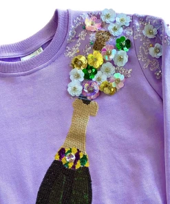 Queen Of Sparkles Mardi Gras Champagne Sweatshirt