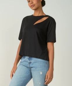 Wanderlust By Abby Papaya Short Sleeve Slit Front Top