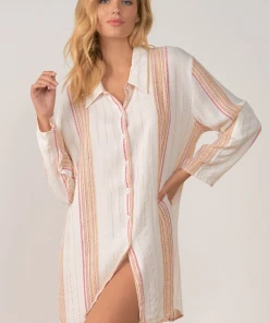 Wanderlust By Abby Crepe Button Down Dress NEW