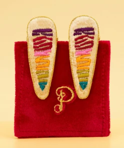 Wanderlust By Abby Rainbow Zebra Hair Clips NEW