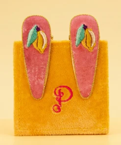 Wanderlust By Abby Embroidered Sicilian Lemon Hair Clips