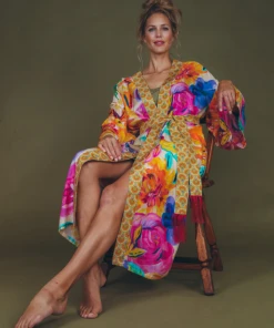 Wanderlust By Abby Floral Frenzy Kimono Gown