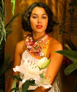 Wanderlust By Abby NEW Small Satin Square Leopard Floral