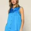 Wanderlust By Abby Sleeveless Button Down Top