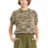 Wanderlust By Abby Maria Raglan Sleeve Vintage Camo Top NEW