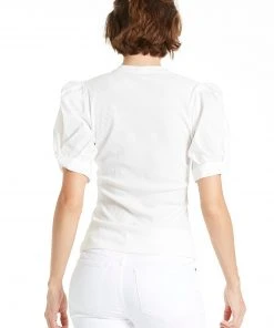 Wanderlust By Abby POPLIN SLEEVE TOP WHITE
