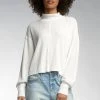 Wanderlust By Abby NEW Waffle Mock Neck Long Sleeve Top