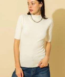 Wanderlust By Abby Mock Neck Sweater NEW