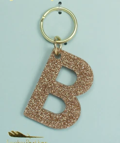 Wanderlust By Abby Glitter Letter Keychain NEW