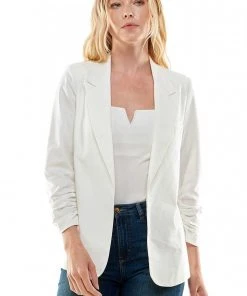 Wanderlust By Abby NEW White Linen Blazer