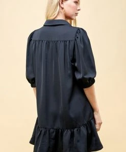 Wanderlust By Abby NEW Satin Collared Dress