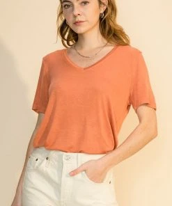 Wanderlust By Abby NEW Wide V Neck Short Sleeve Shirt