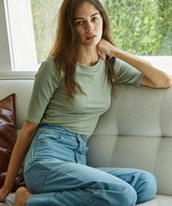 Wanderlust By Abby Knit Rayon Span Jersey Crew Neck