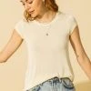 Wanderlust By Abby Round Neck Cap Sleeve Top CLOTHING