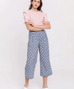 Wanderlust By Abby Dot Print Pleated Pants