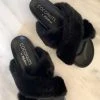 Wanderlust By Abby Seasons Fur Slides Black