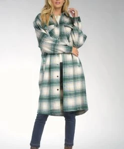 Wanderlust By Abby NEW Gingham Button Up Coat