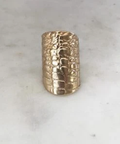 Mimosa Handcrafted Mimosa Alligator Skin Cuff Ring