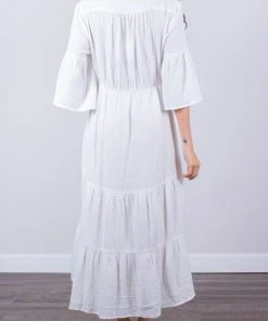 Wanderlust By Abby Gauze Half Sleeve Midi Dress NEW