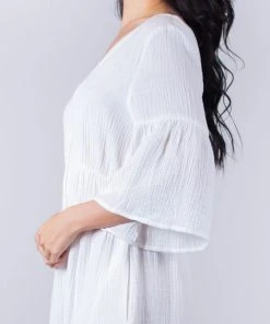 Wanderlust By Abby Gauze Half Sleeve Midi Dress NEW