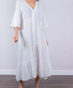 Wanderlust By Abby Gauze Half Sleeve Midi Dress NEW