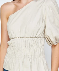 Wanderlust By Abby One-Shoulder Balloon Sleeve Linen Top 11 Wanderlust By Abby One-Shoulder Balloon Sleeve Linen Top