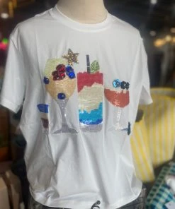 NEW Queen Of Sparkles 4th Of July Drinks Tee