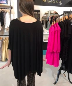 Wanderlust By Abby Black Oversized Dolman Sleeve Top