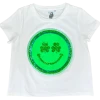 Queen Of Sparkles QOS Kids Shamrock Smiley Tee NEW