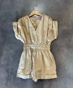 Wanderlust By Abby Ruched Shoulder Romper NEW