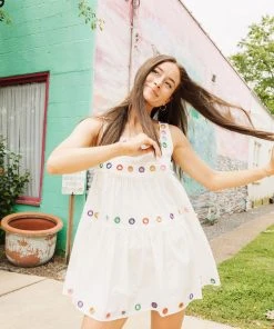 Wanderlust By Abby NEW QOS Rainbow Grommet Dress