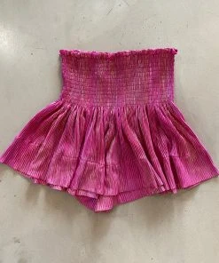 Queen Of Sparkles Hot Pink Smocked Shorts