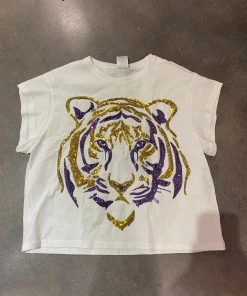 Queen Of Sparkles Tiger Head Tee CLOTHING