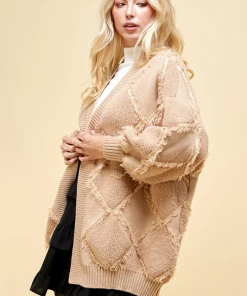 Wanderlust By Abby Open Cardigan With Peeling Detail