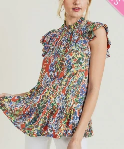 Wanderlust By Abby Plus Size Floral Print Ruffle Top